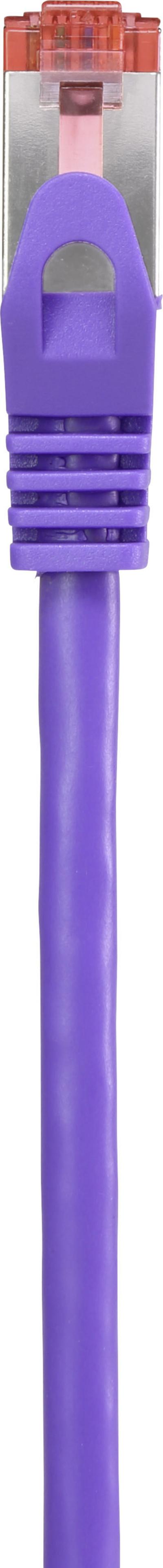 Renkforce RF-4724912 Cavo di rete RJ45, cavo patch Cat 6 S/FTP 0,15 m Viola con protezione del naso a riposo, dorato (RF-472491