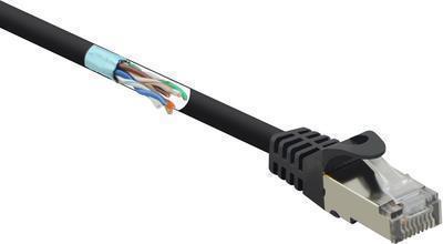 Renkforce RF-4732884 RJ45 Cavo di rete, cavo patch Cat 5E F/UTP 5,00 M nero con protezione del naso a riposo 1 St. (RF-4732884)
