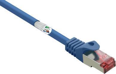 RenkForce RF-4981664 Cavo di rete RJ45 cavo patch Cat 6 S/FTP 200 M blu con protezione del naso a riposo contatti plug-in dorat