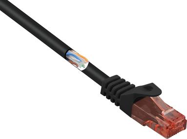 Renkforce RF-5043808 RJ45 Cavo di rete, cavo patch Cat 6 U/UTP 0,50 M nero con protezione del naso a riposo, senza alogeno 1 St