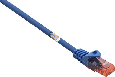 RenkForce RF-5043876 Cavo di rete RJ45, cavo patch Cat 6 U/UTP 1,00 M blu con protezione del naso a riposo, senza alogeno 1 (RF