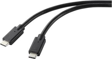 Cavo di ricarica USB Renkforce USB 2.0 Spina USB-C 200 m rivestimento in TPE nero RF-5251922 (RF-5251922)