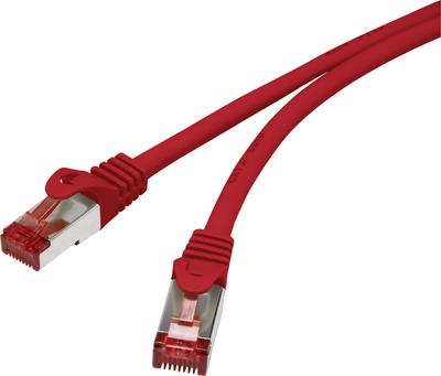 RenkForce RF-5251926 Cavo di rete RJ45, cavo patch Cat 6 S/FTP 0,15 m di rosso con protezione del naso a riposo, contatti plug-