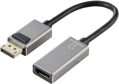 Renkforce RF-5246622 Adattatore DisplayPort 1x Spina DisplayPort - 1x Presa HDMI Spina in alluminio nero 015 m (RF-5246622)