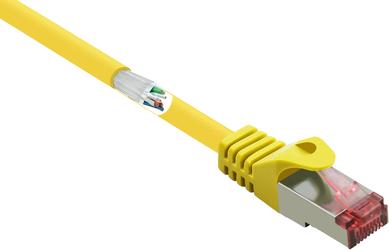 RenkForce RF-5372560 RJ45 Cavo di rete, cavo patch Cat 6 S/FTP 3,00 m giallo con protezione del naso a riposo, contatti plug-in