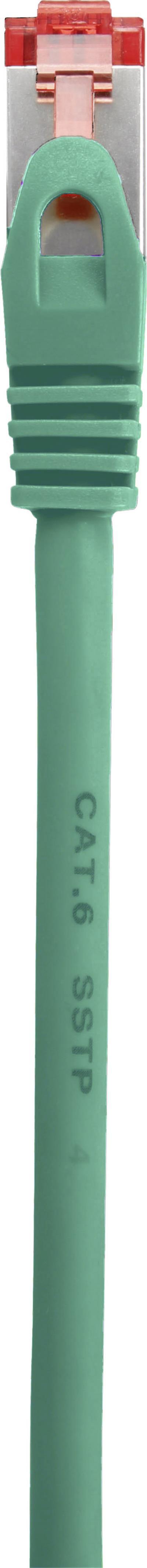 Renkforce RF-5503262 Cavo di rete RJ45, cavo patch Cat 6 S/FTP 10,00 m Verde con protezione del naso a riposo, contatti plug-in
