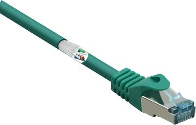 RenkForce RF-5462398 RJ45 Cavo di rete, cavo patch Cat 6A S/FTP 15,00 m Verde con protezione del naso a riposo, efficienza di f