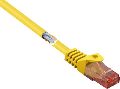 RenkForce RF-5462928 Cavo di rete RJ45, cavo patch Cat 6 U/UTP 0,15 M giallo con protezione del naso a riposo, senza alogeno 1