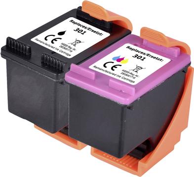 Il pacchetto combinato Renkforce Ink Sostituisce HP 301 (N9J72AE) Black compatibile, CIAN, MAGENTA, GELB RF-I-HP301BKCMY RF-563