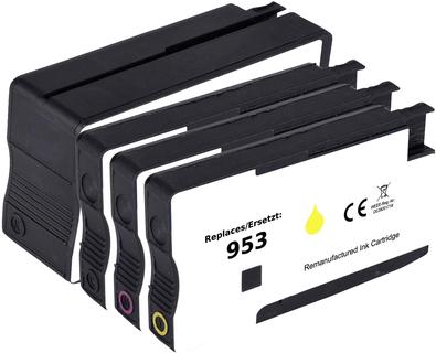 Il pacchetto combinato Renkforce inchiostro inchiostro sostituisce HP 953 (6ZC69AE) Pacchetto combinato compatibile nero, ciano