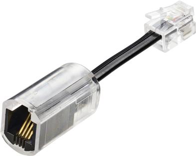 Adattatore di intrattenitori via cavo RenkForce [1x RJ10 Plug 4P4C-1X RJ10 Socket 4P4C] 3,00 cm nero (trasparente) (RF-5771776)