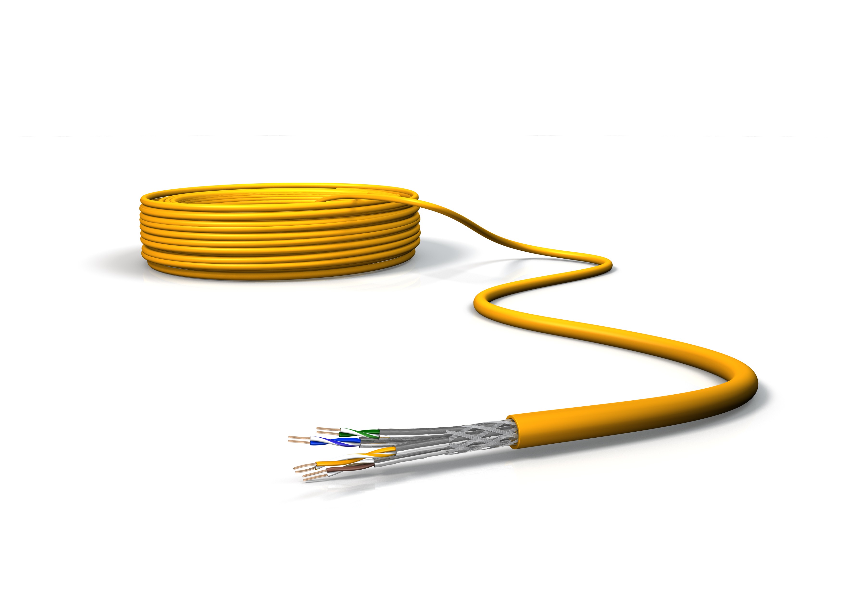 Cavo di installazione Draka UC1500 HS22, Cat 7A, S/FTP, PiMF, arancione, anello da 100 m
