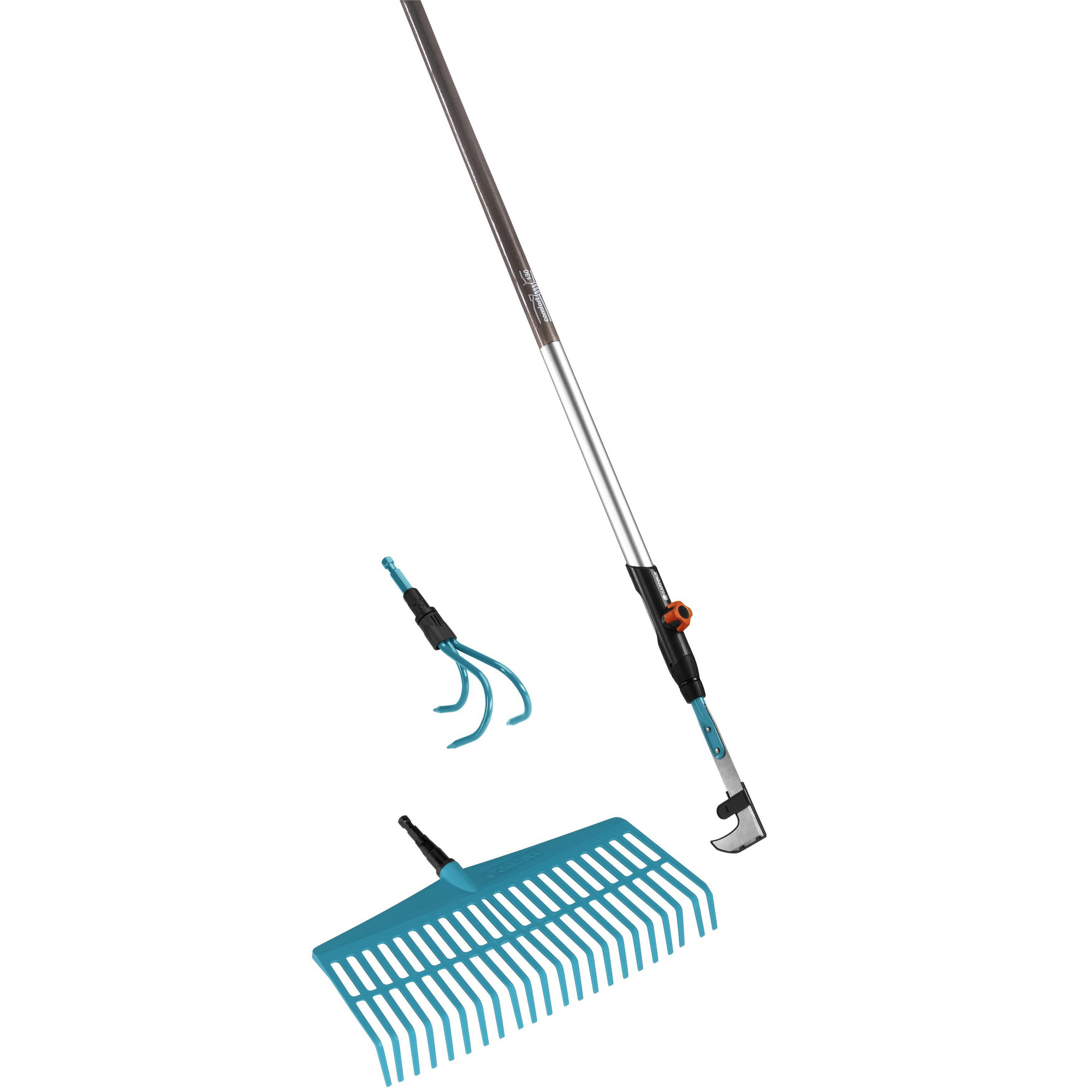 offerta completa combisystem rastrello scopa snodo raschietto legno turchese con manico