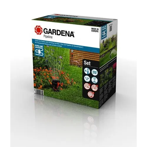 Set completo di tubazioni con irrigatore quadrato con 2 prese acqua