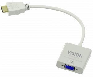 Vision TC-HDMIVGA cavo e adattatore video VGA D-Sub HDMI tipo A Standard Bianco (VISION Professional installation-grade HDMI to