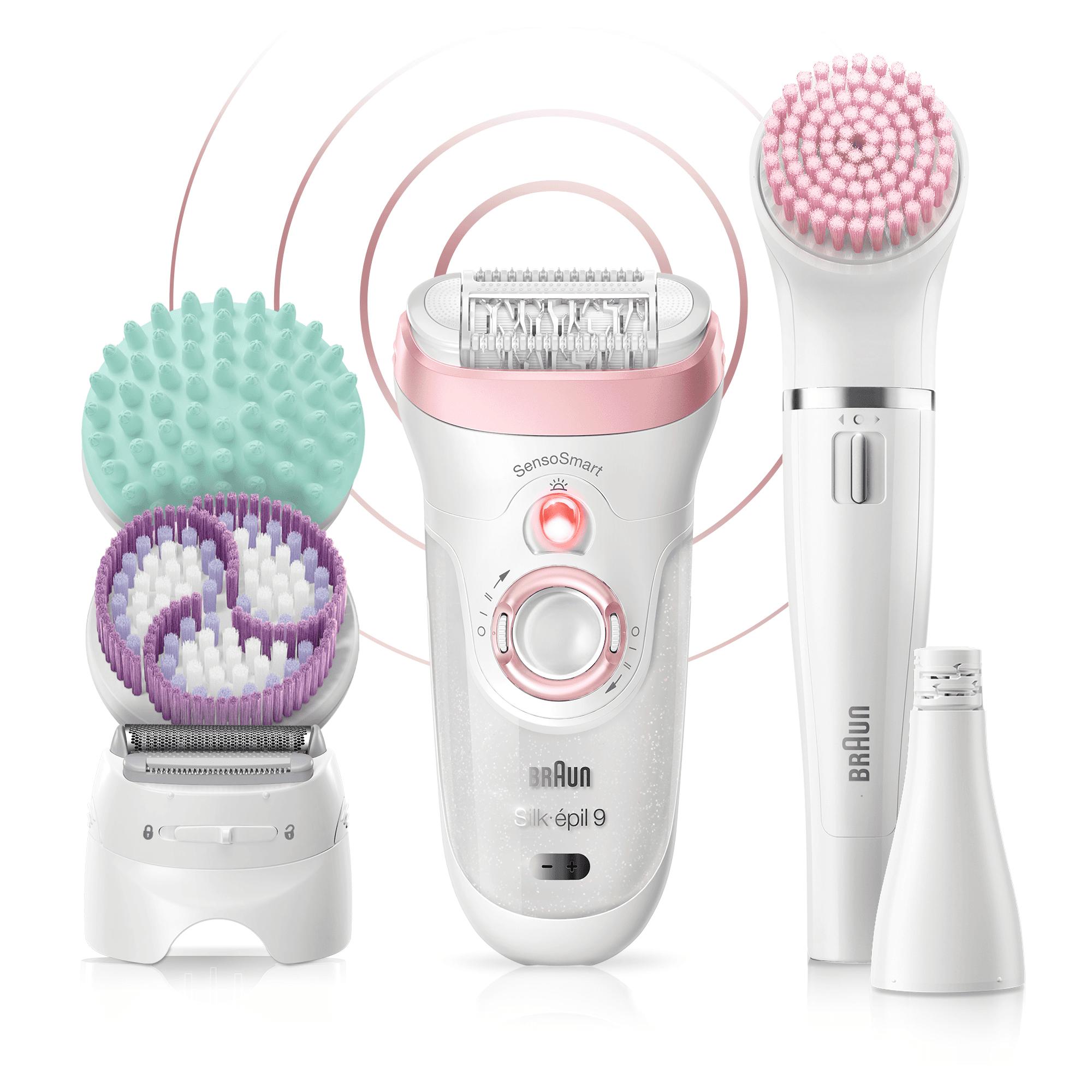 Braun Silk-ÃƒÂ©pil 9 81683682 epilatore 40 pinzette Bianco, Rosa