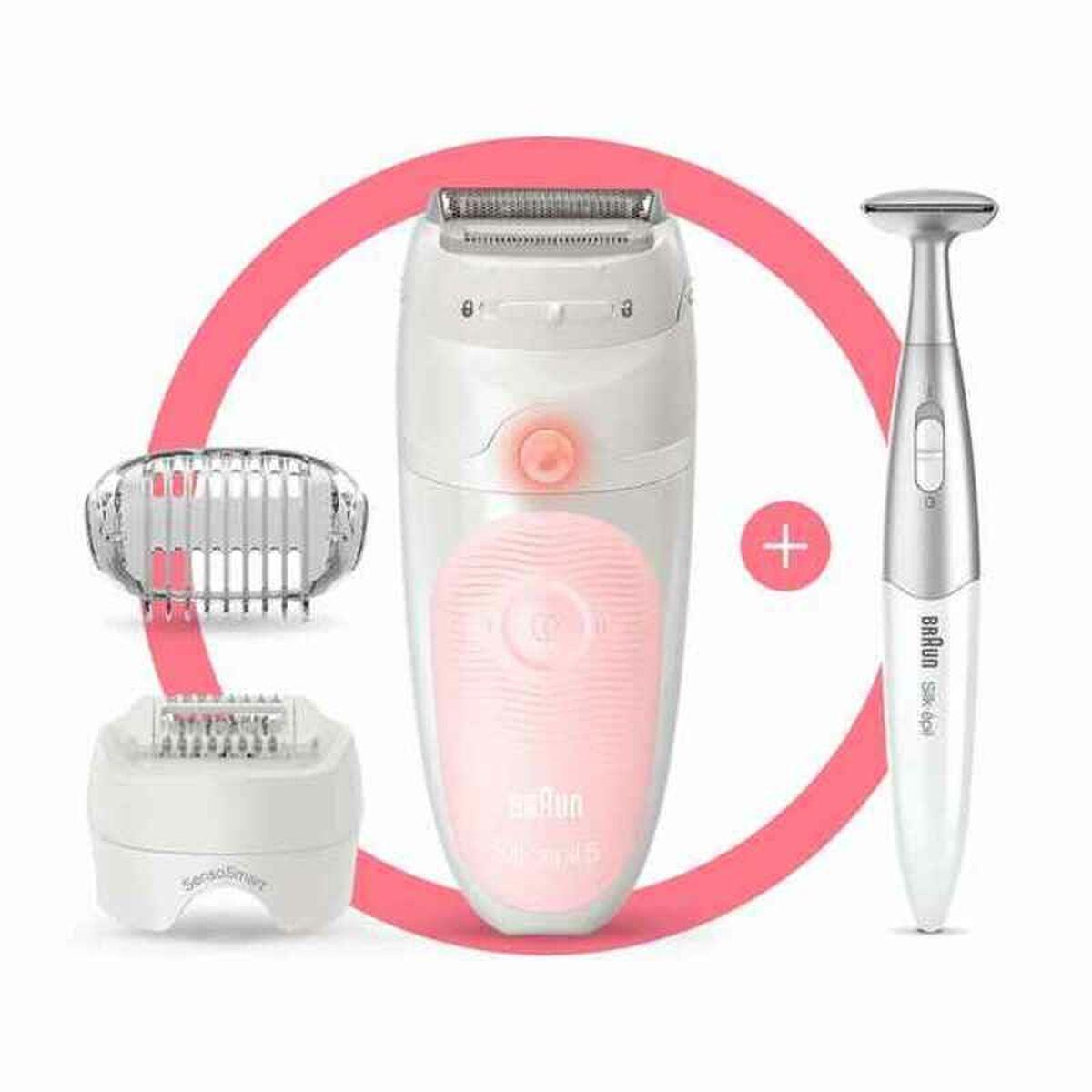 Braun Silk-ÃƒÂ©pil 5 5-820, Epilatore Donna Bianco/Rosa Per UnÃ¢â‚¬â„¢Epilazione Delicata