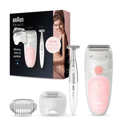 Braun Silk-ÃƒÂ©pil 5 5-820, Epilatore Donna Bianco/Rosa Per UnÃ¢â‚¬â„¢Epilazione Delicata