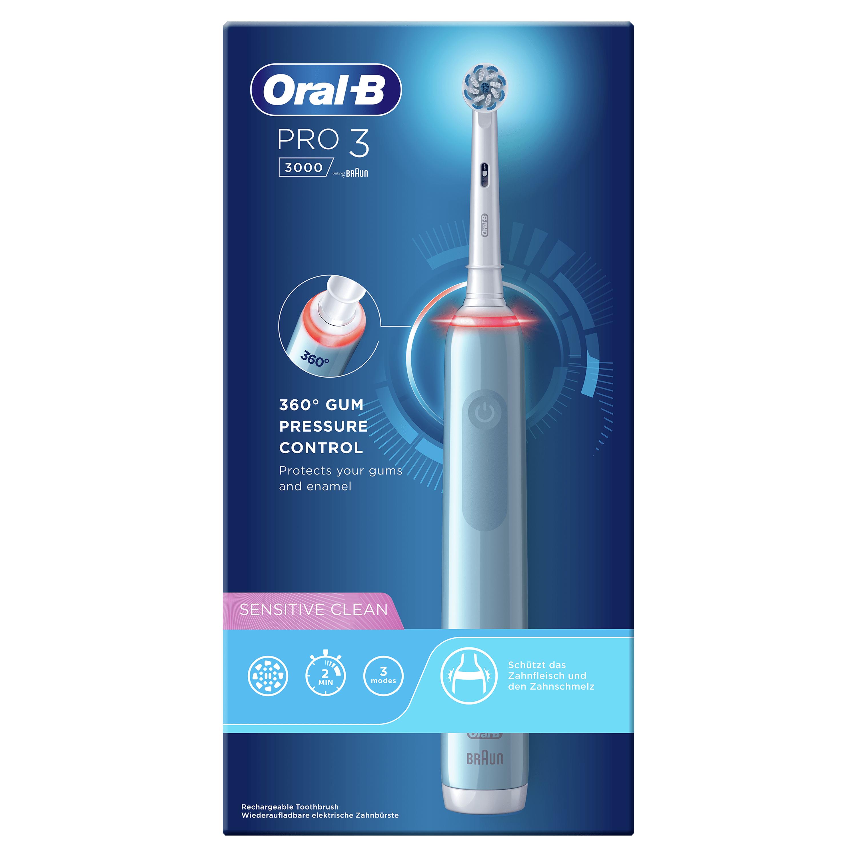 Braun oral-b pro 3 3000 sensibile blu pulito