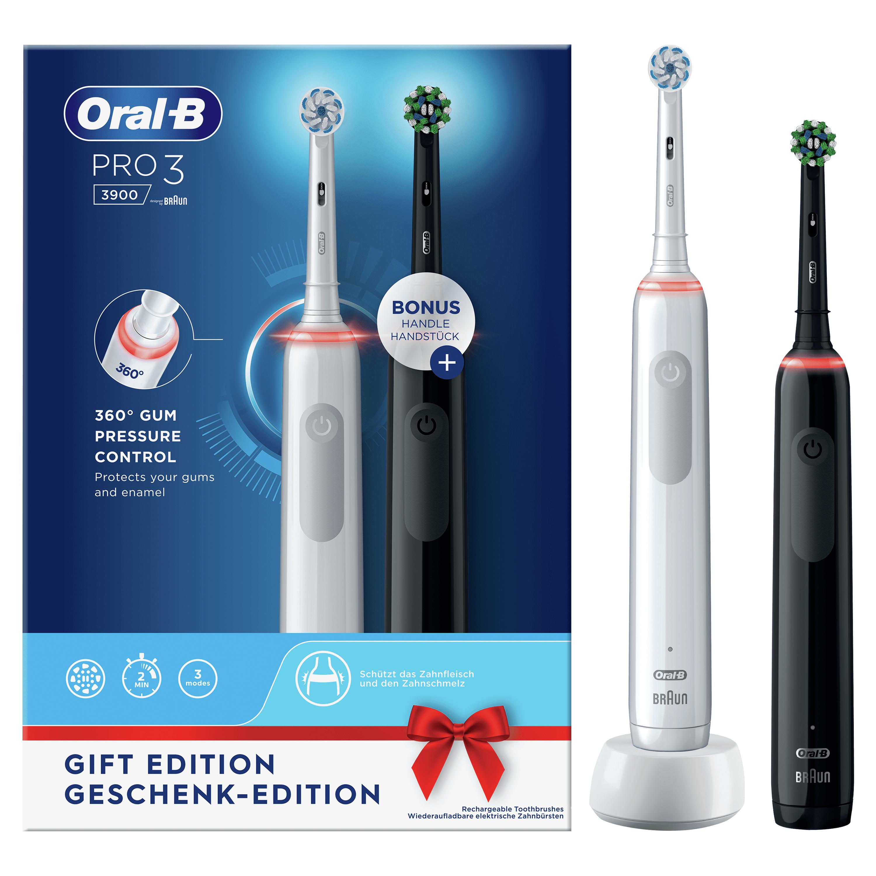 Ã¢â‚¬Â¢ Oral-B Aufsteckb. Pro 3 3900 bk/wh Ã¢â‚¬Â¢ mit 2. HandstÃƒÂ¼ck