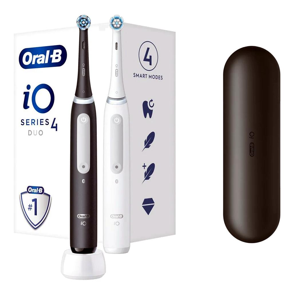 Oral-B iO Series 4 Duo Adulto Spazzolino a vibrazione Nero Bianco