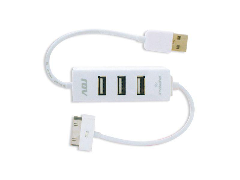 ADJ HUB USB 3 PORTE CON ATTACCO USB E PER IPHONE/IPOD/IPAD HB202W