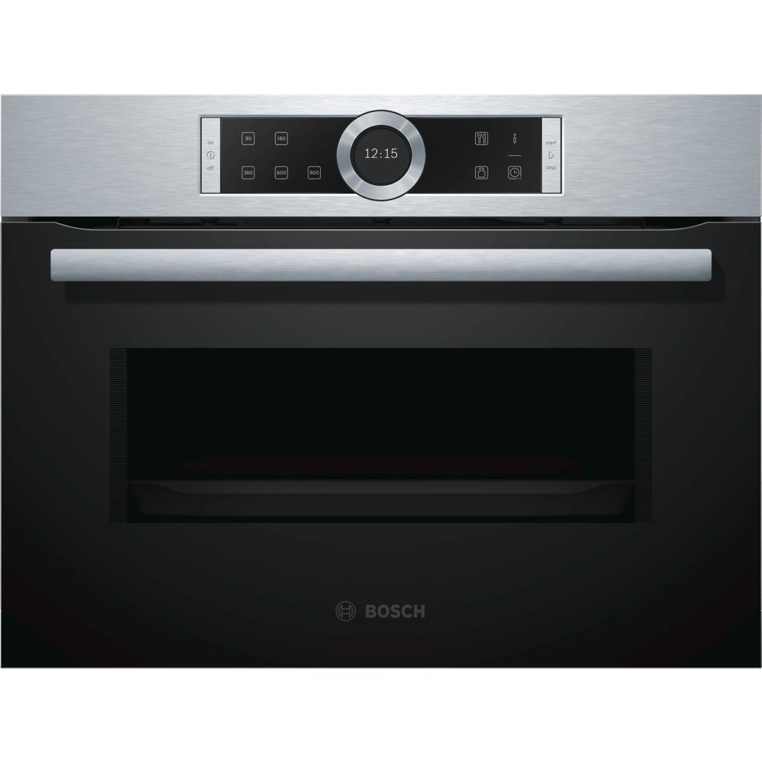 Bosch Serie 8 CFA634GS1 forno a microonde Da incasso 36 L 900 W Nero, Acciaio inossidabile
