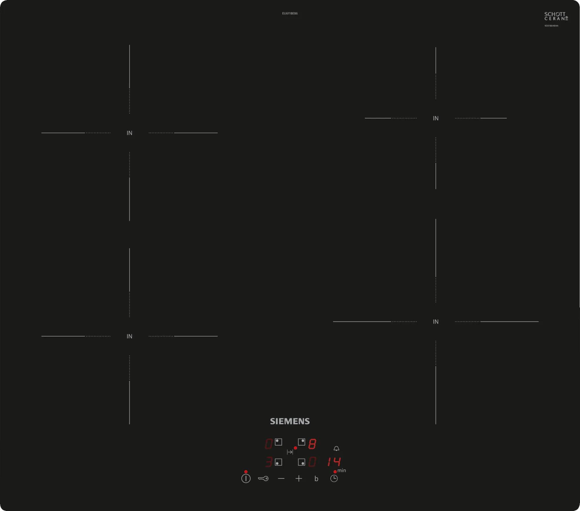 Eu611beb6e IQ100, hob black autonomo, 60 cm