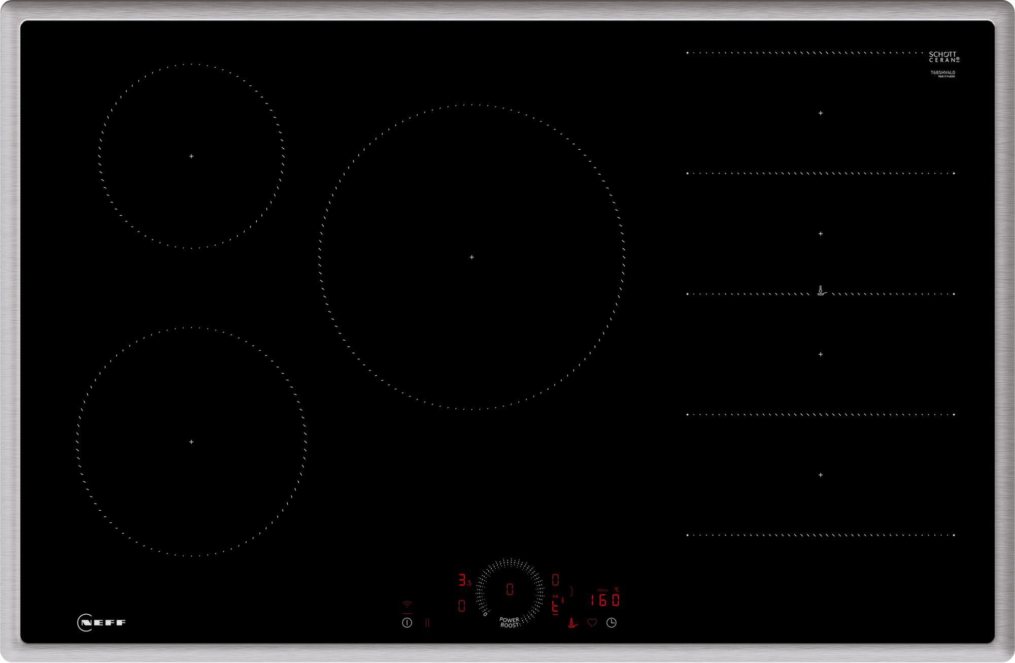 Neff EB-Autark-Kochfeld FlexInduction T68SHV4L0 Nero Superficie piana 80 cm Piano cottura a induzione 5 Fornello(i)