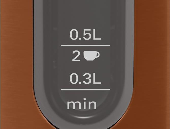 Bosch TWK4P439. Capacità del serbatoio dell'acqua: 1,7 l. Performance: 2400 W. Colore del prodotto: nero, oro, alloggiamento: