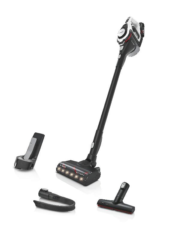 Bosch Serie 8 BKS8214W scopa elettrica Aspirapolvere a bastone Batteria Secco Senza sacchetto Nero Bianco 3 Ah