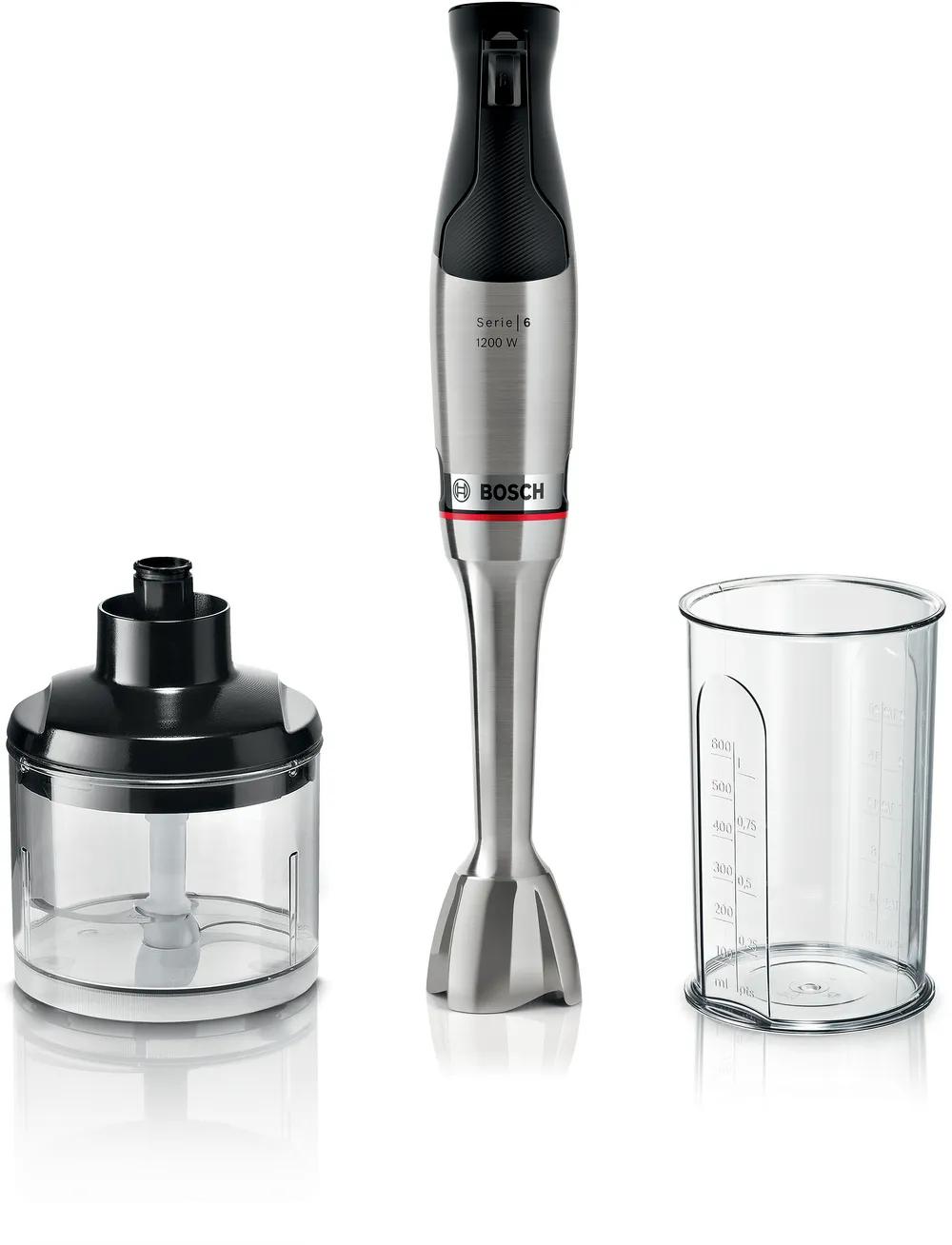 Bosch Serie 6 MSM6M820 frullatore Frullatore ad immersione 1200 W Nero, Acciaio inox