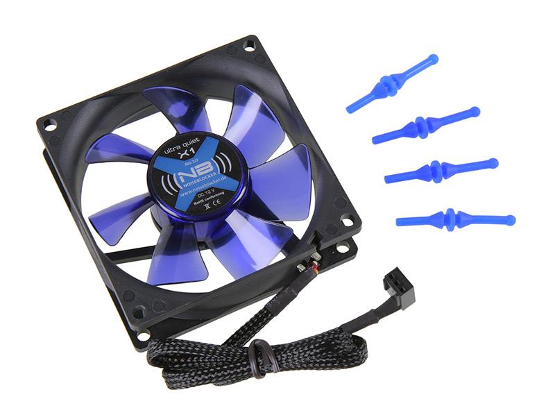 Noiseblocker BlackSilentFan X1 Case per computer Ventilatore 8 cm Nero (Noiseblocker BlackSilent Fan X1 - 80mm [1300rpm])