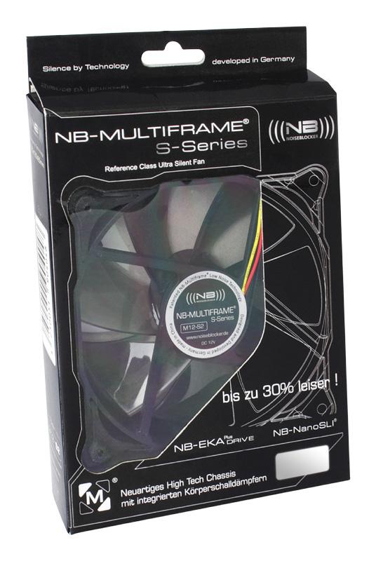 Noiseblocker M12-S2 sistema di raffreddamento per computer Case per computer Ventilatore Nero, Grigio (Noiseblocker Multiframe