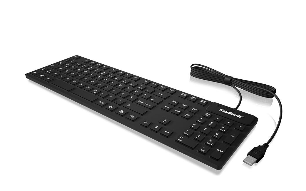 KeySonic KSK-8030IN tastiera USB QWERTY Inglese UK Nero