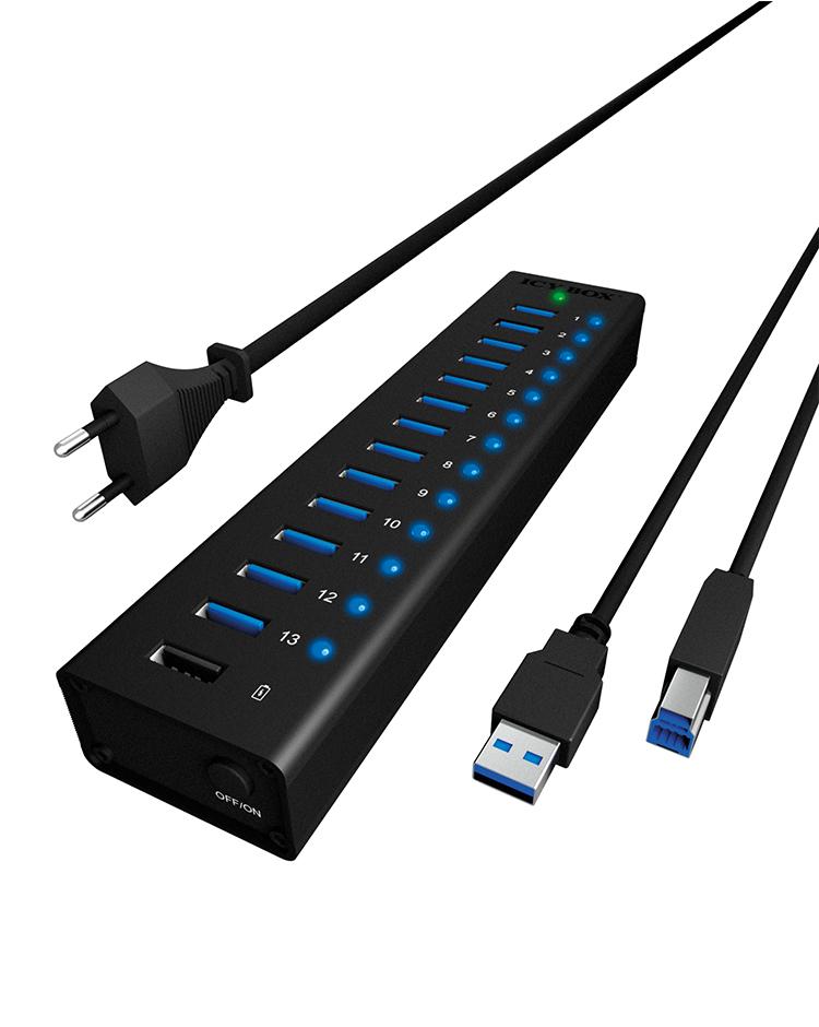 Ã¢â‚¬Â¢ 13 Port USB 3.0 Hub mit USB Ladeport Ã¢â‚¬Â¢ Hochwertiges Aluminium GehÃƒÂ¤use Ã¢â‚¬Â¢ 13x