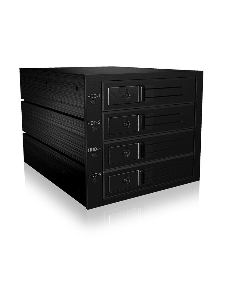 Ã¢â‚¬Â¢ 4x 3,5" SATA oder SAS HDD in 3x 5,25" Einbauschà¤chten Ã¢â‚¬Â¢ Unterstà¼tzt SATA I/II/III & SAS HDD