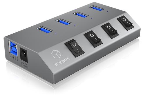 ICY BOX IB-HUB1405 USB 3.2 Gen 1 (3.1 Gen 1) Type-B 5000 Mbit/s Antracite