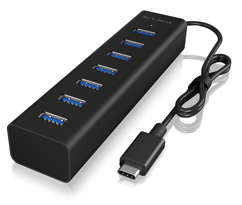 Type-C zu 7 Port USB 3.0 Type-A Hub Inkl. 5 V / 3 A Netzteil zum Aufladen von USB Gerten Anschluss zum PC USB 3.0 Type-C bis