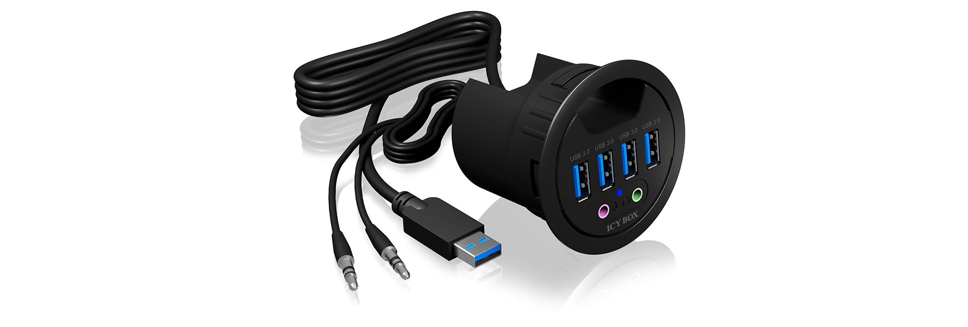 Ã¢â‚¬Â¢ 4x USB 3.0 Type-A mit Audio Ein-/Ausgang Ã¢â‚¬Â¢ Integriertes 120 cm USB 3.0 Kabel zum Anschluss an den