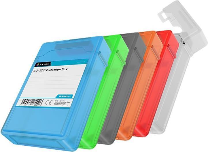 ICY BOX IB-AC602b-6 Custodia a sacchetto Plastica Blu Verde Grigio Arancione Rosso Bianco (Icy Box IB-AC602B-6 3.5 Hard Drive A