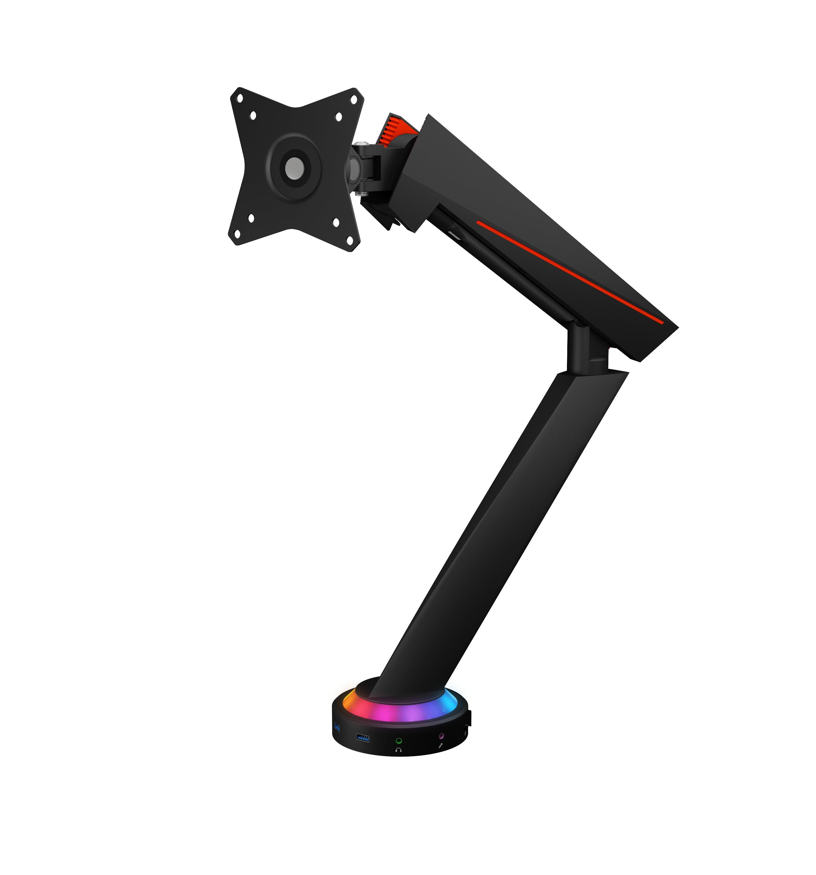 Supporto per monitor ICY BOX fino a 32'' max 8kg, +-180Ã‚Â°, altezza 450mm, USB3.0, RGB