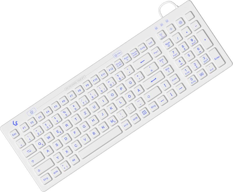 Ã¢â‚¬Â¢ Kompakt Hygiene Industrietastatur fÃƒÂ¼r Windows Ã¢â‚¬Â¢ Integriertes USB Kable mit 180cm LÃƒÂ¤