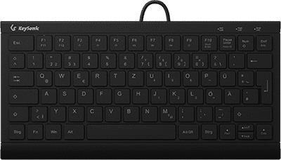 KEYSONIC Tastiera Mini QWERTZ, ABS, adattatore USB/PS/2, nera