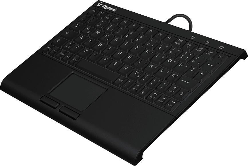 Tastiera KEYSONIC Super-Mini QWERTZ, ABS, USB, touchpad integrato