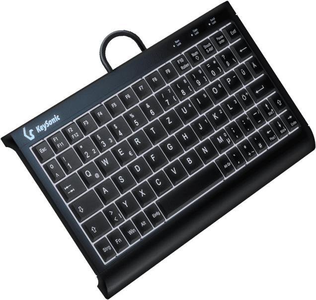 KEYSONIC Tastiera Super-Mini QWERTZ, ABS, adattatore USB/PS/2, nera