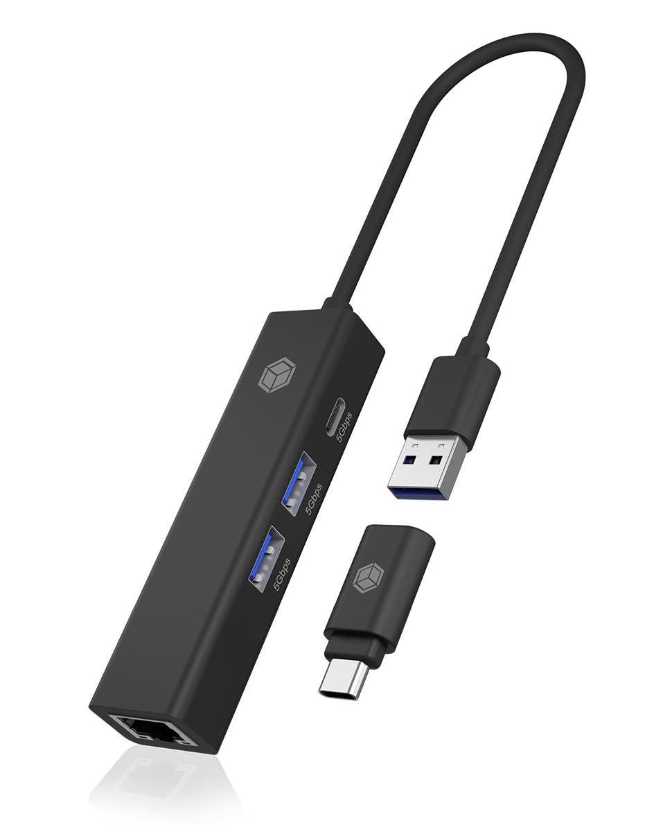 Ã¢â‚¬Â¢ 4-in-1 Adapter - USB 3.2 Gen 1 zu Gigabit LAN und 3x USB 3.2 Gen 1 Ã¢â‚¬Â¢ 2x USB Type-A, 1x USB Type-C