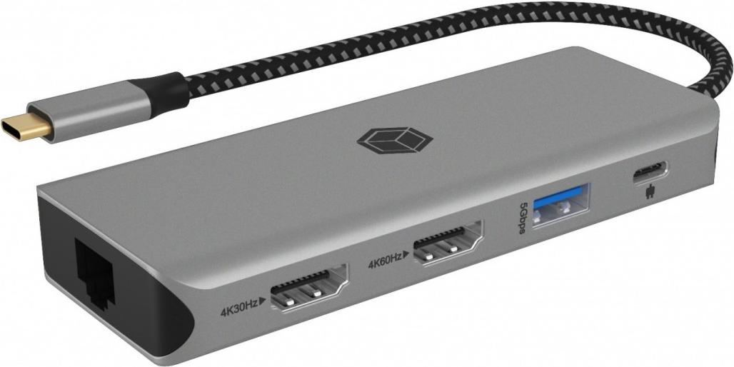 DockingStation ICY BOX 100W PD USB-C 2xHDMI/DP/3xUSB-A/RJ45/SD/microSD