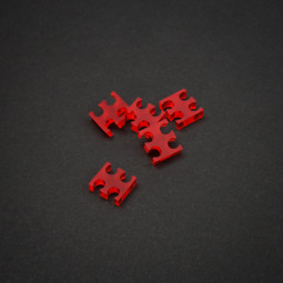 Pettine per cavi a 4 slot largo 4 mm - rosso - set da 5