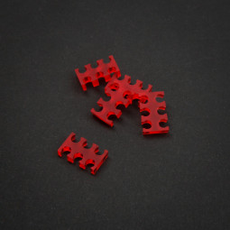 Pettine per cavi a 6 slot largo 4 mm - rosso - set da 5